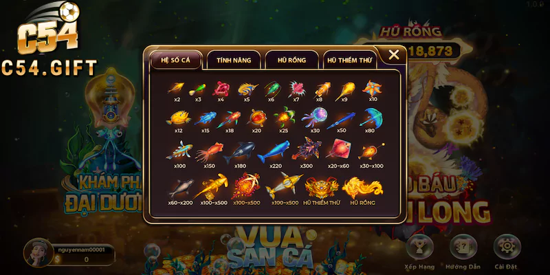 Hệ số cá trong game bắn cá