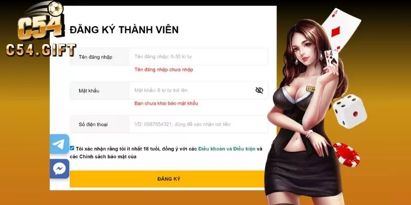 Cách bước đăng ký thành viên cá cược đơn giản tại trang game